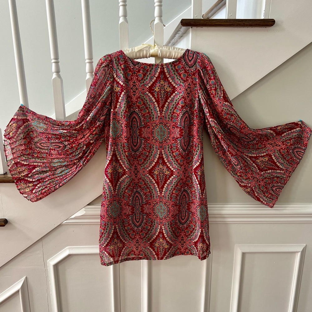 Fire Los Angeles boho red multicolor Mini Dress S